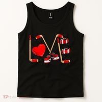 Love Hockey Cute Valentines Tank Top thumb 2