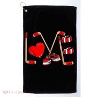 Love Hockey Cute Valentines Golf Towel thumb 0