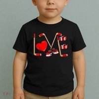 Love Hockey Cute Valentines Toddler T-Shirt thumb 2