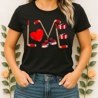 Love Hockey Cute Valentines Women's T-Shirt thumb 2