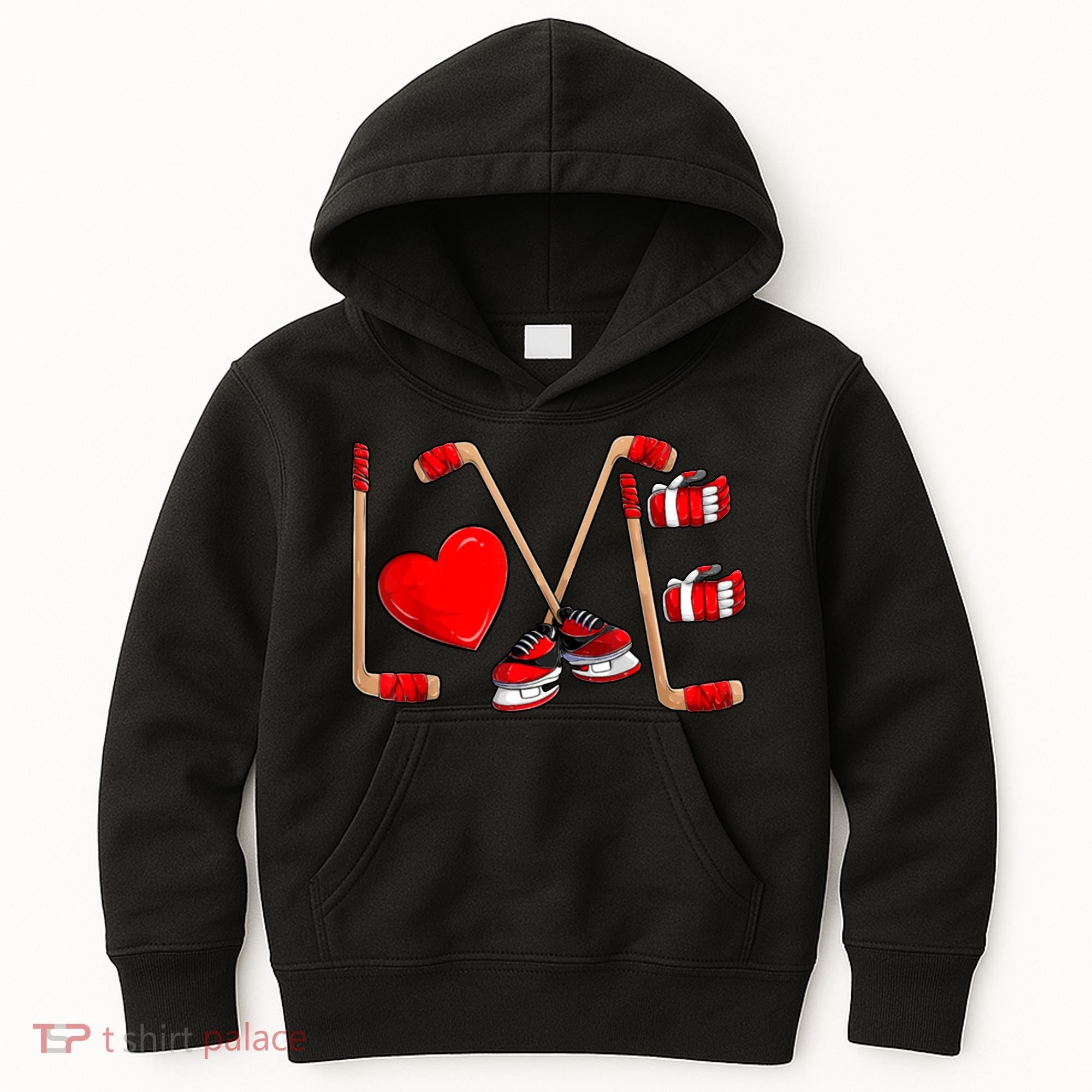 Love Hockey Cute Valentines Kids Hoodie