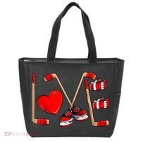 Love Hockey Cute Valentines Tote Bag thumb 0