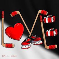 Love Hockey Cute Valentines Toddler Fine Jersey T-Shirt thumb 2