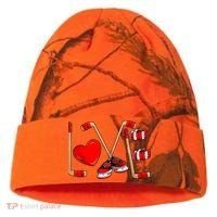 Love Hockey Cute Valentines Kati Licensed 12" Camo Cuffed Beanie thumb 0