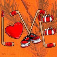 Love Hockey Cute Valentines Kati Licensed 12" Camo Cuffed Beanie thumb 2