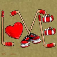 Love Hockey Cute Valentines Garment-Dyed Women's Muscle Tee thumb 6