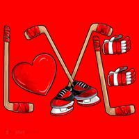 Love Hockey Cute Valentines Santa Hat thumb 1