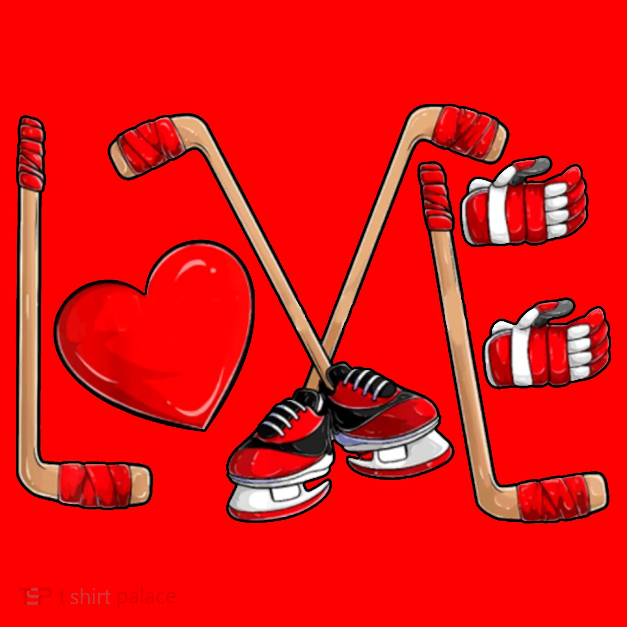 Love Hockey Cute Valentines Santa Hat