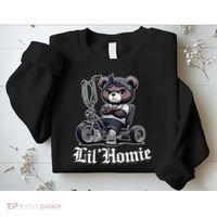 Lil Homie Cute Teddy Bear Hip Hop Chicano Lowrider Cholo Sweatshirt thumb 2