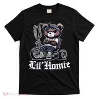 Lil Homie Cute Teddy Bear Hip Hop Chicano Lowrider Cholo T-Shirt thumb 0