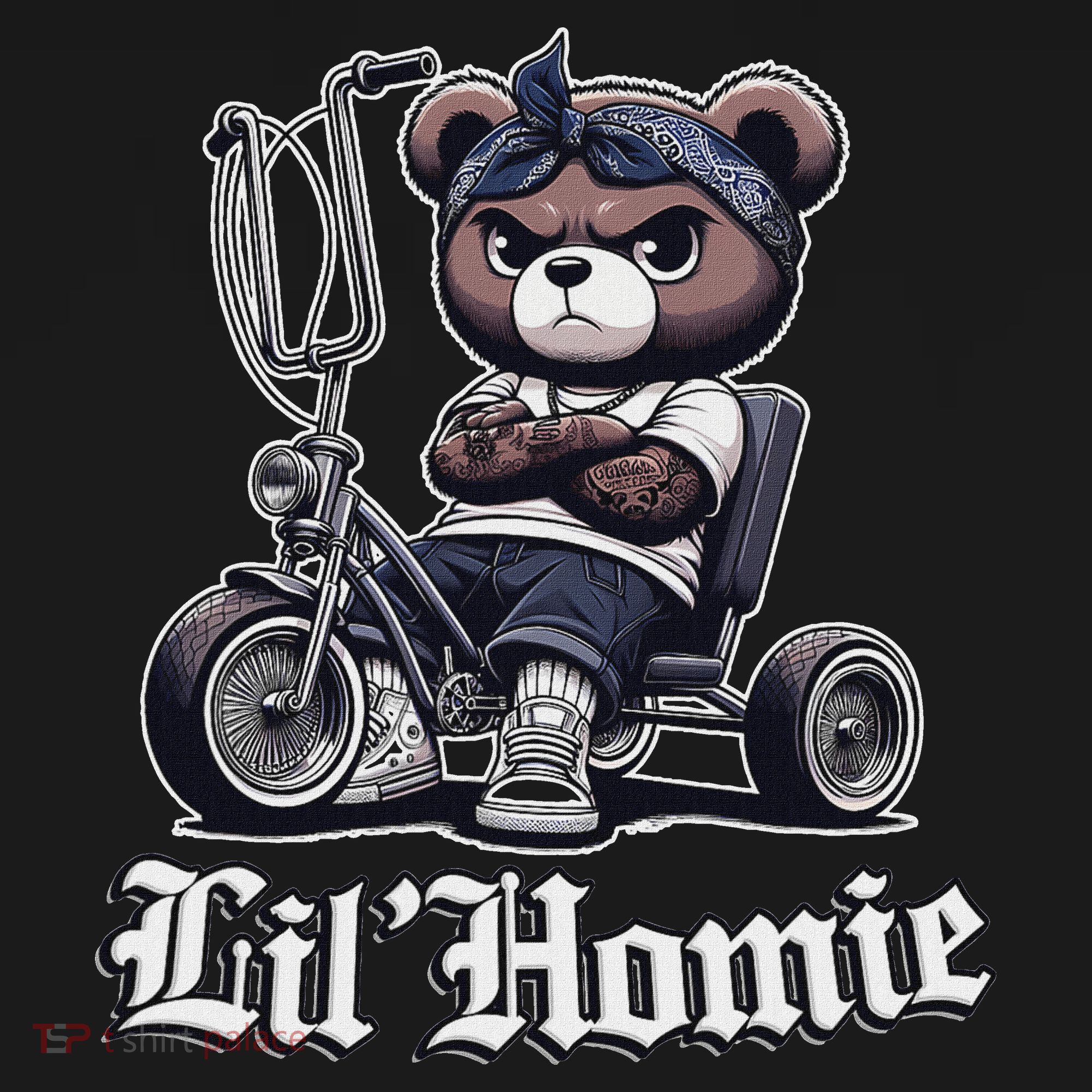 Lil Homie Cute Teddy Bear Hip Hop Chicano Lowrider Cholo T-Shirt
