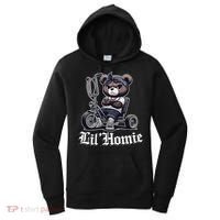 Lil Homie Cute Teddy Bear Hip Hop Chicano Lowrider Cholo Women's Hoodie thumb 0