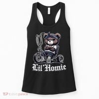 Lil Homie Cute Teddy Bear Hip Hop Chicano Lowrider Cholo Women's Tank Top thumb 0