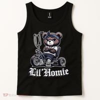 Lil Homie Cute Teddy Bear Hip Hop Chicano Lowrider Cholo Tank Top thumb 2