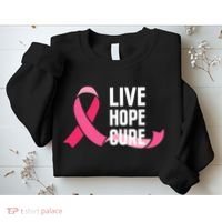 Live Hope Cure Breast Cancer Awareness Ribbon Sweatshirt thumb 2