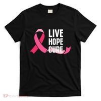 Live Hope Cure Breast Cancer Awareness Ribbon T-Shirt thumb 0