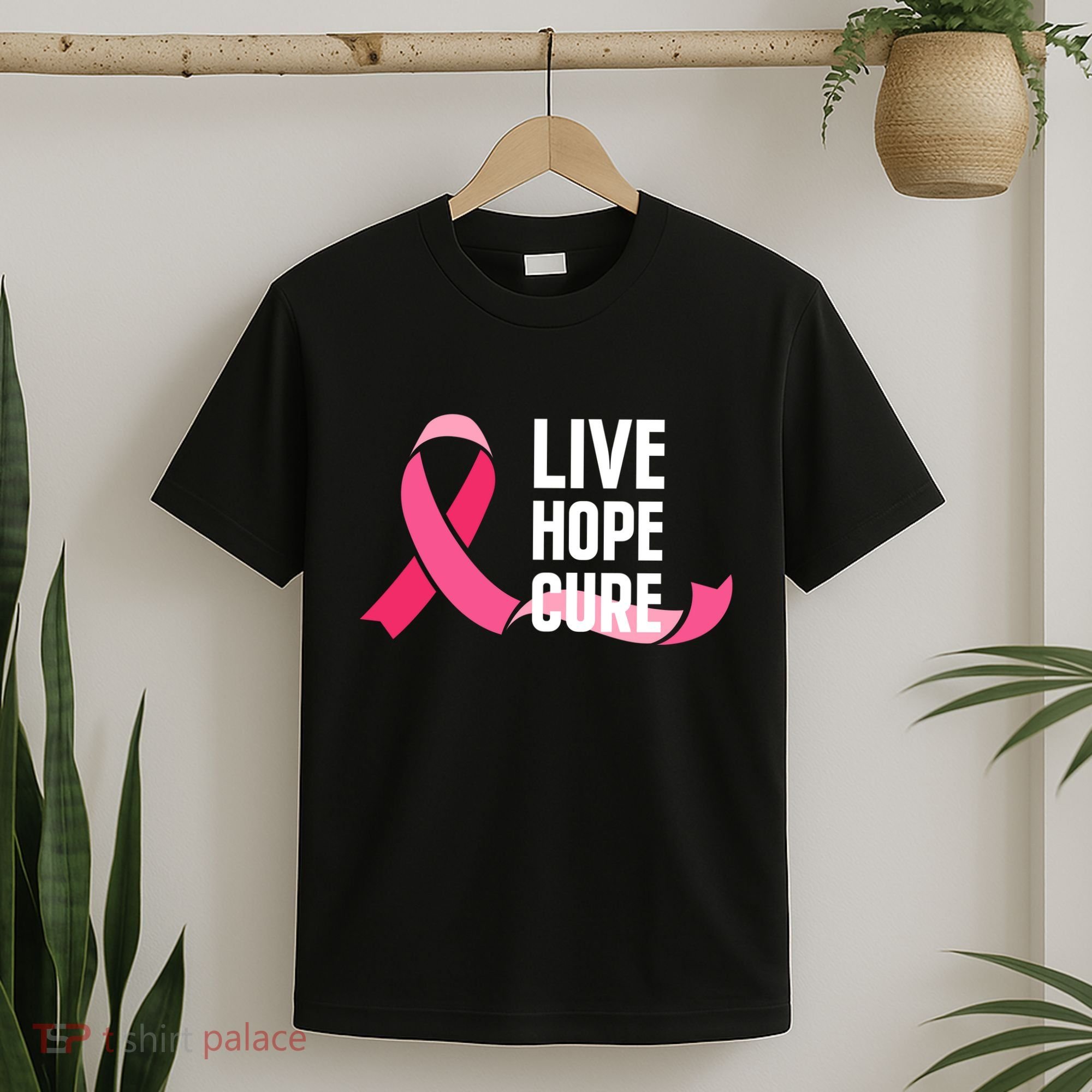 Live Hope Cure Breast Cancer Awareness Ribbon T-Shirt