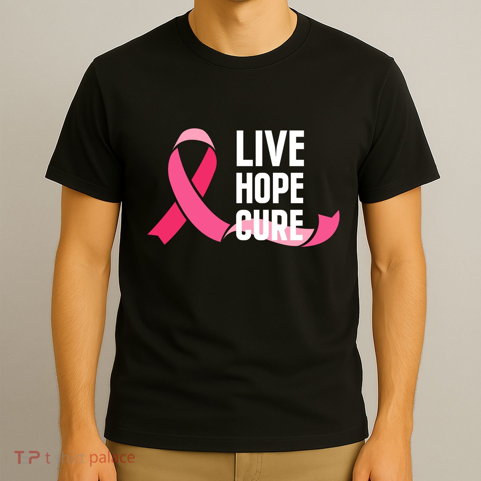 Live Hope Cure Breast Cancer Awareness Ribbon T-Shirt