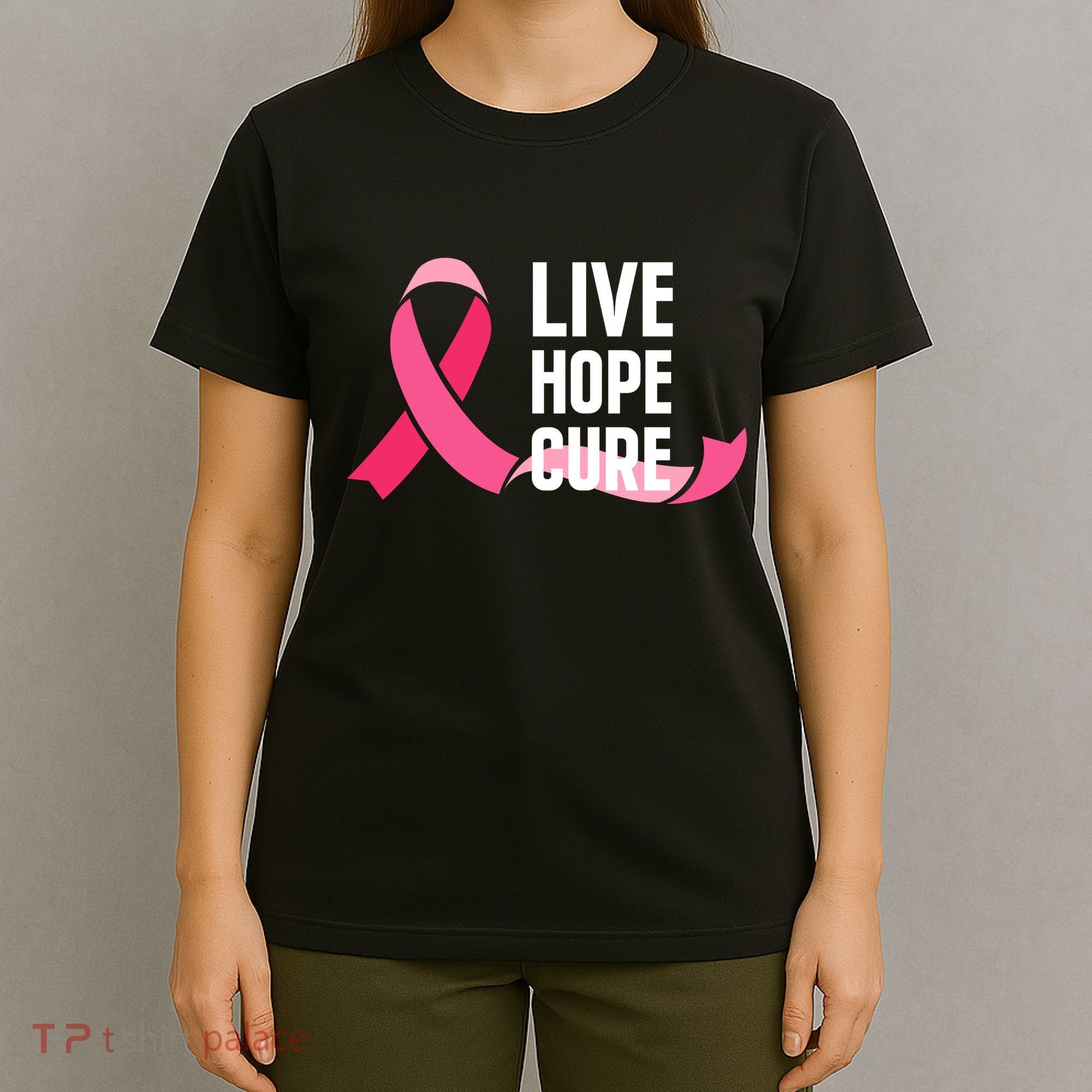 Live Hope Cure Breast Cancer Awareness Ribbon T-Shirt