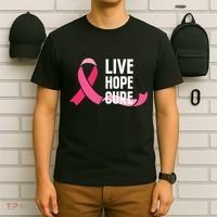 Live Hope Cure Breast Cancer Awareness Ribbon T-Shirt thumb 6