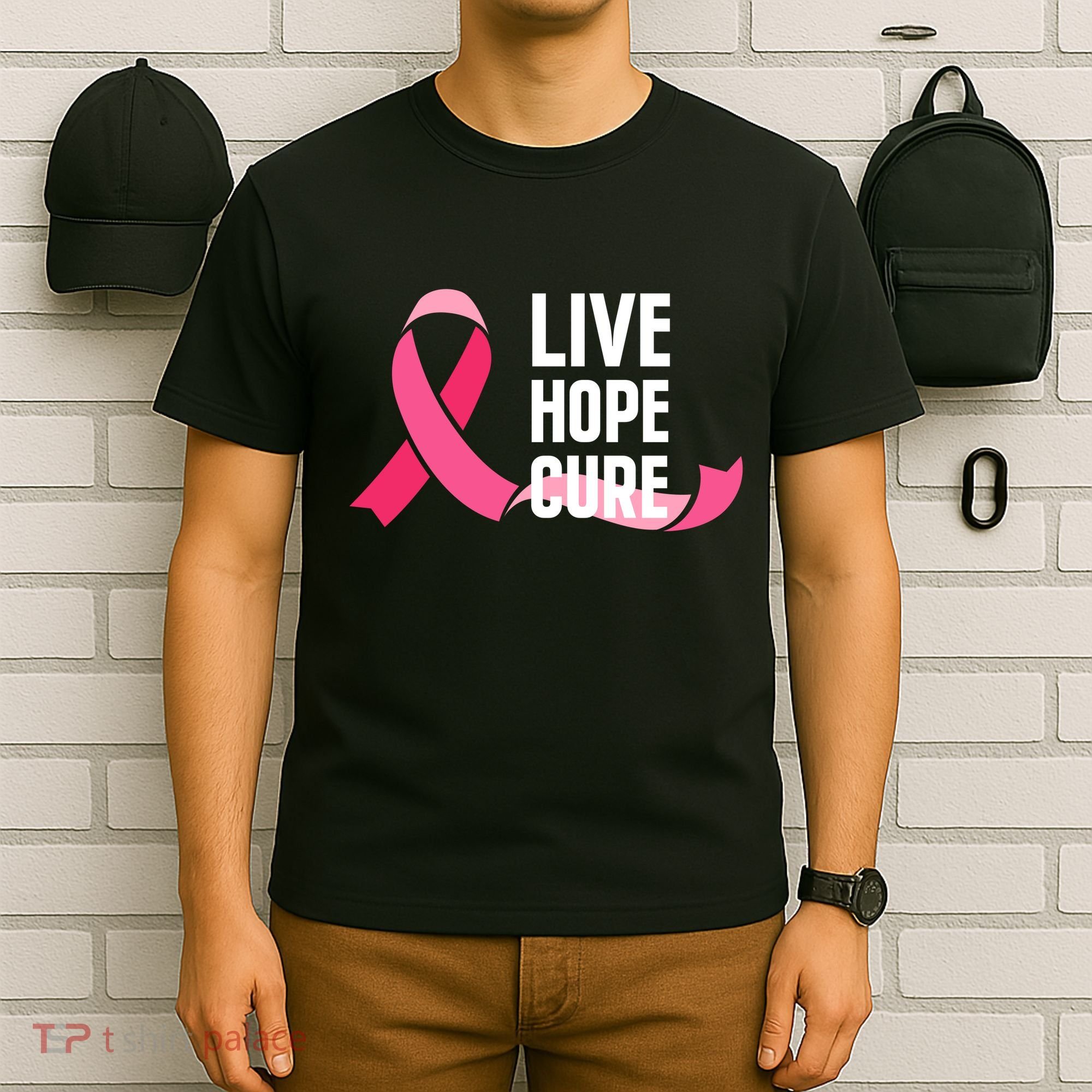 Live Hope Cure Breast Cancer Awareness Ribbon T-Shirt
