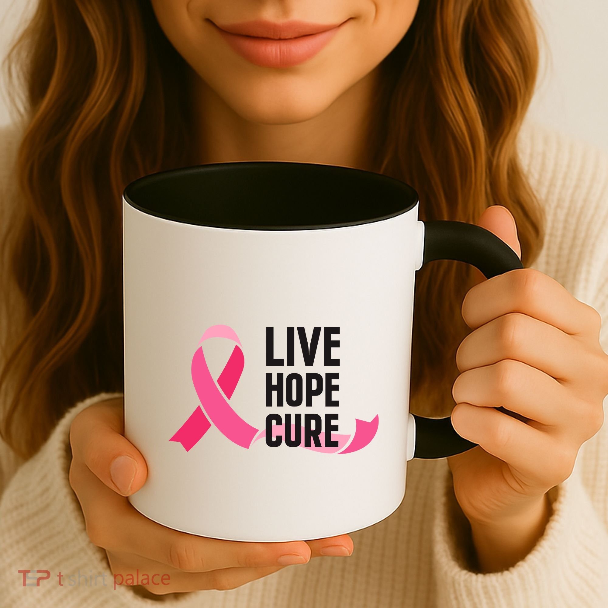 Live Hope Cure Breast Cancer Awareness Ribbon Coffee Mug
