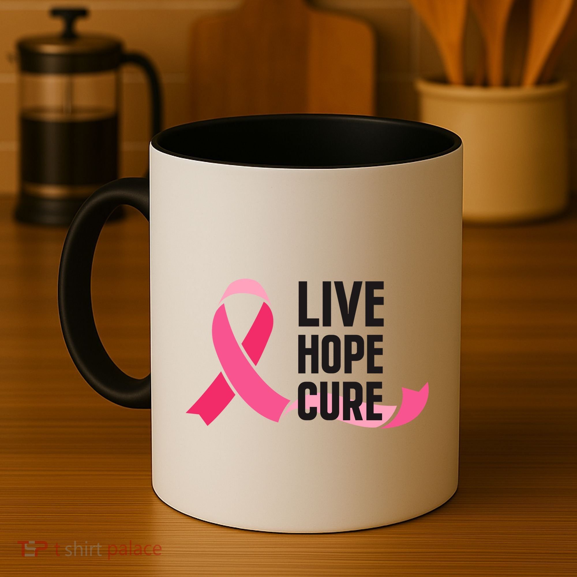 Live Hope Cure Breast Cancer Awareness Ribbon Coffee Mug