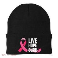 Live Hope Cure Breast Cancer Awareness Ribbon Beanie thumb 0