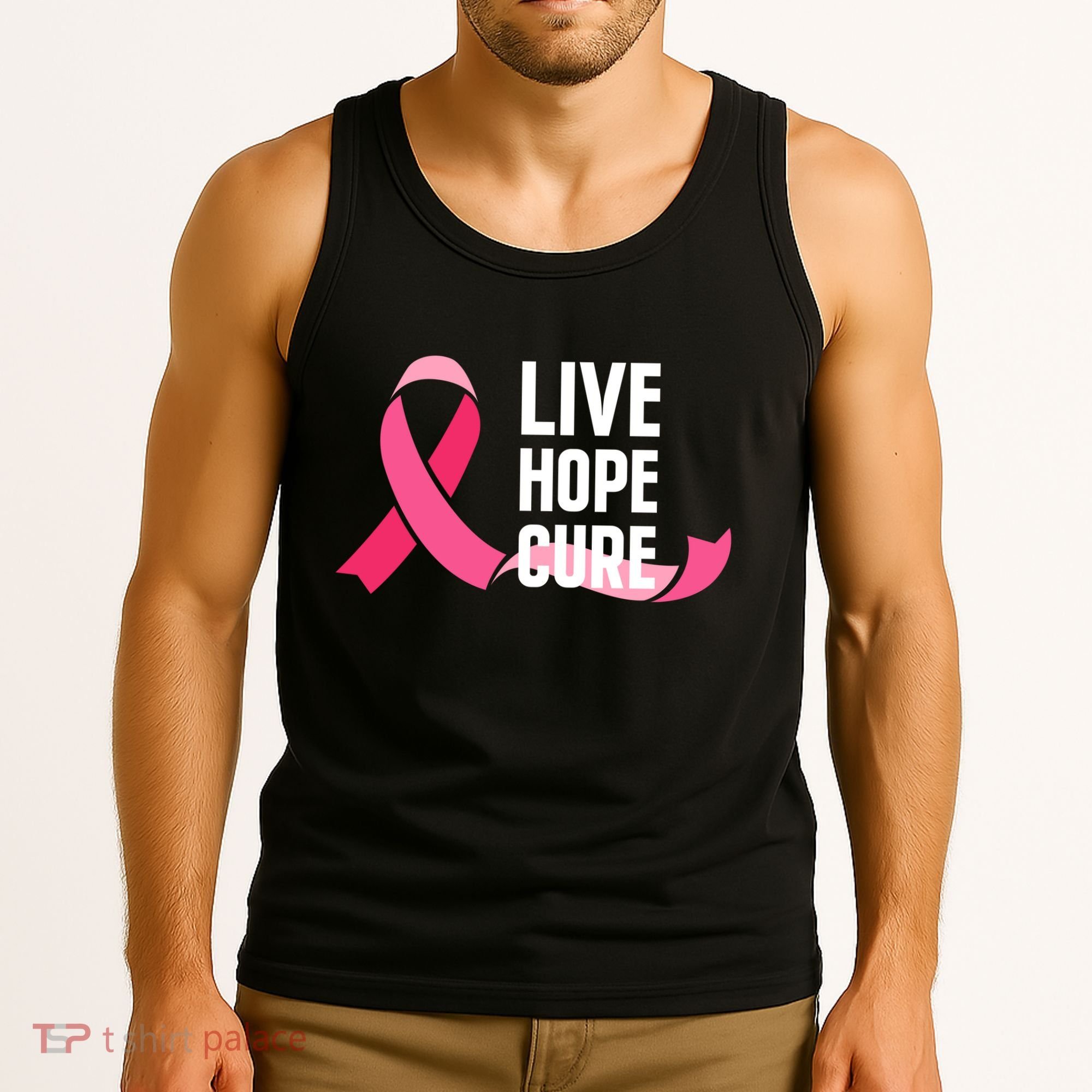 Live Hope Cure Breast Cancer Awareness Ribbon Tank Top