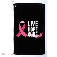 Live Hope Cure Breast Cancer Awareness Ribbon Golf Towel thumb 0