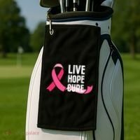 Live Hope Cure Breast Cancer Awareness Ribbon Golf Towel thumb 2