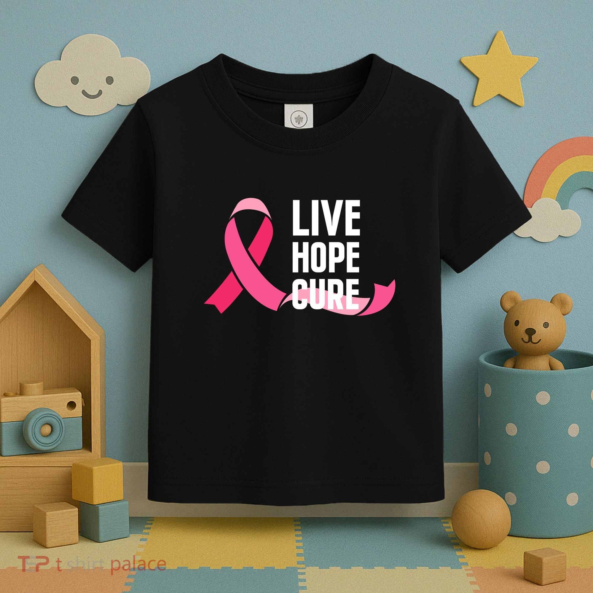 Live Hope Cure Breast Cancer Awareness Ribbon Toddler T-Shirt