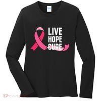 Live Hope Cure Breast Cancer Awareness Ribbon Women's Long Sleeve Shirt thumb 0