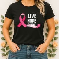 Live Hope Cure Breast Cancer Awareness Ribbon Women's T-Shirt thumb 2