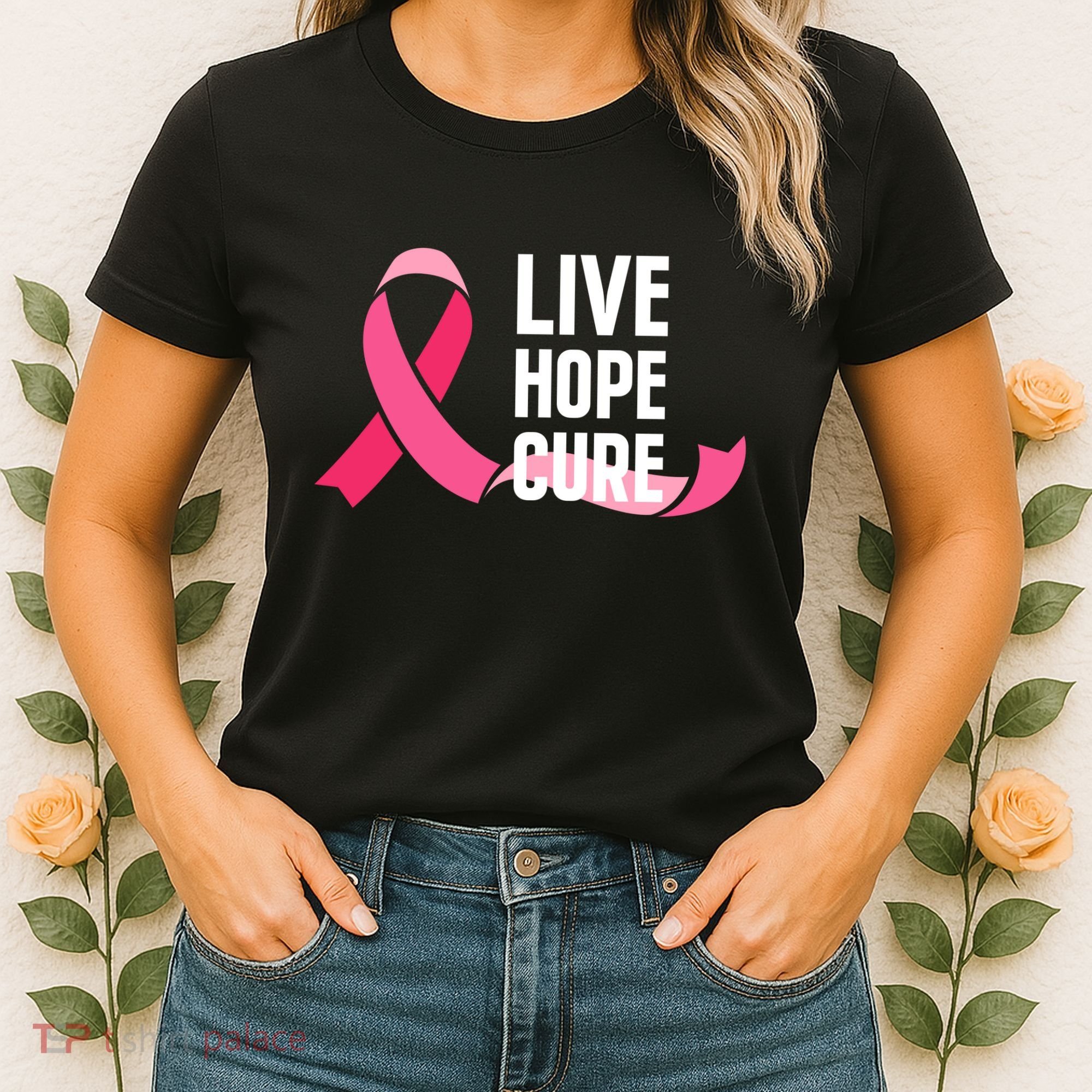 Live Hope Cure Breast Cancer Awareness Ribbon Women's T-Shirt