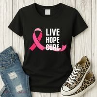Live Hope Cure Breast Cancer Awareness Ribbon Women's T-Shirt thumb 3