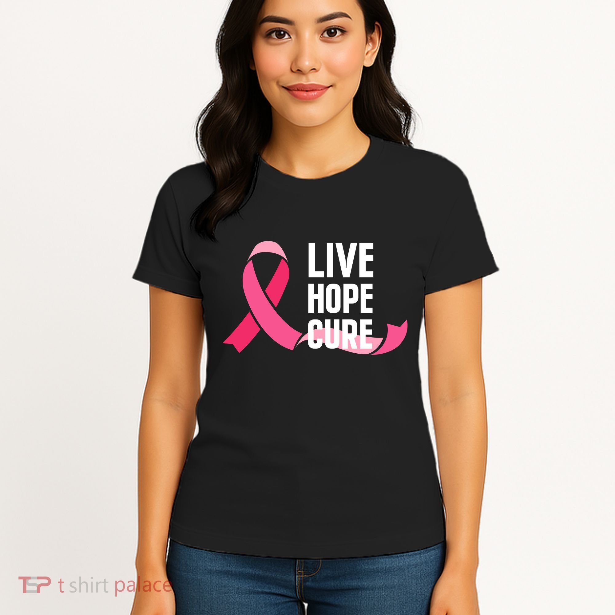 Live Hope Cure Breast Cancer Awareness Ribbon Women's T-Shirt