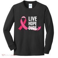 Live Hope Cure Breast Cancer Awareness Ribbon Kids Long Sleeve Shirt thumb 0