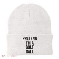 Lazy Halloween Costume Gift Pretend Im A Golf Ball Beanie thumb 0
