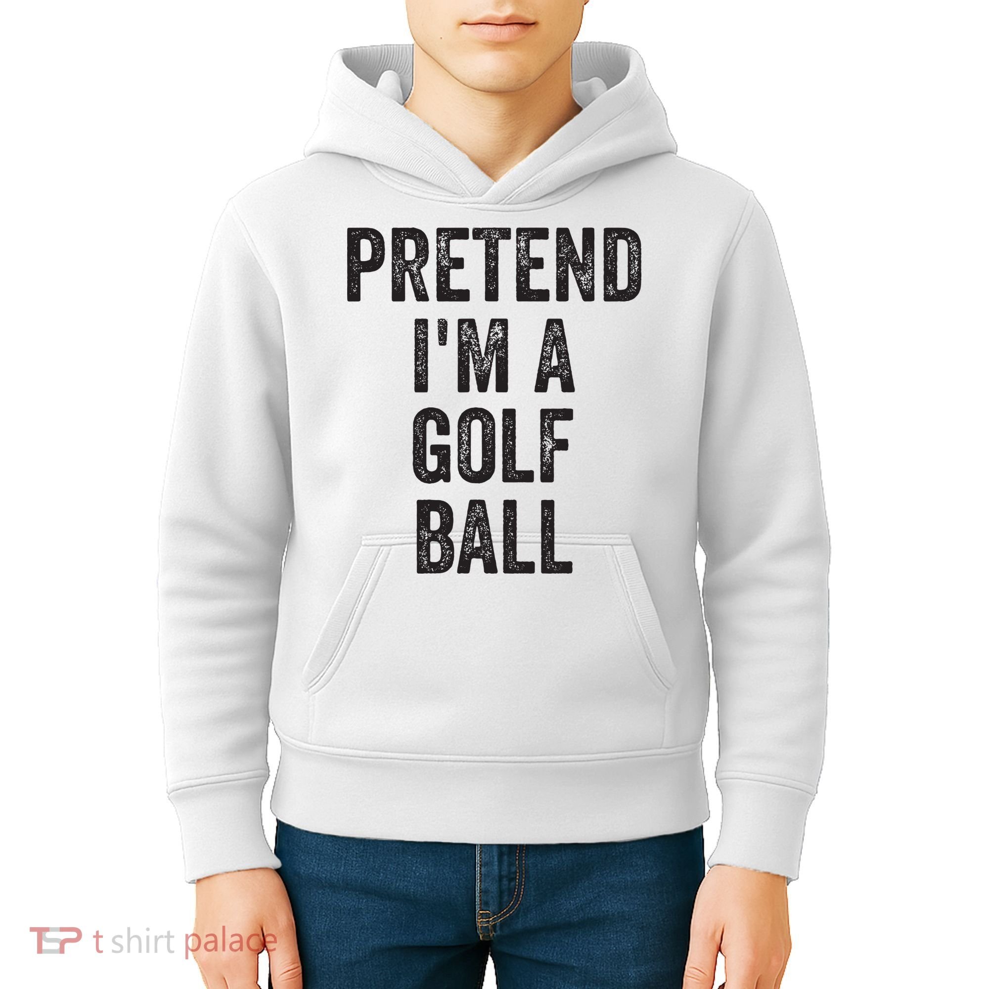 Lazy Halloween Costume Gift Pretend Im A Golf Ball Kids Hoodie
