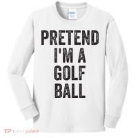 Lazy Halloween Costume Gift Pretend Im A Golf Ball Kids Long Sleeve Shirt thumb 0