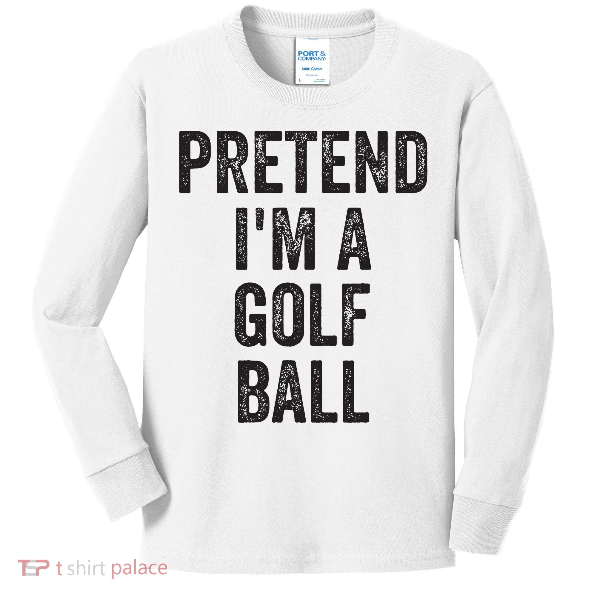 Lazy Halloween Costume Gift Pretend Im A Golf Ball Kids Long Sleeve Shirt