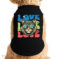 Love Hippie Cat Retro 80s Peace Doggie Tank thumb 0
