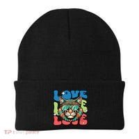 Love Hippie Cat Retro 80s Peace Beanie thumb 0