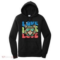 Love Hippie Cat Retro 80s Peace Women's Hoodie thumb 0