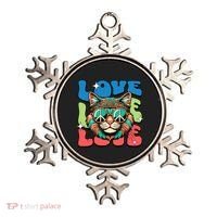Love Hippie Cat Retro 80s Peace Ornament thumb 0