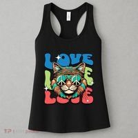 Love Hippie Cat Retro 80s Peace Women's Tank Top thumb 3