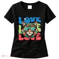Love Hippie Cat Retro 80s Peace Women's T-Shirt thumb 0