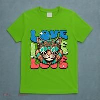 Love Hippie Cat Retro 80s Peace T-Shirt thumb 5