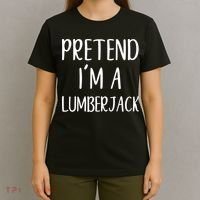 Lazy Halloween Costume Pretend I'm A Lumberjack T-Shirt thumb 4